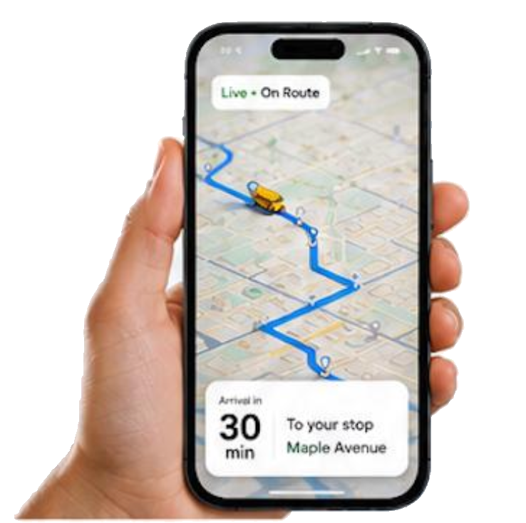 PekBus live bus tracking on a phone